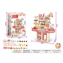 儿童仿真小厨房玩具大号女孩过家家套装电动喷雾塑料出水 煮饭餐具