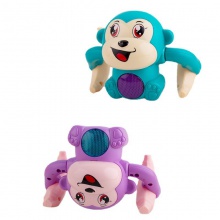 婴儿翻滚猴子玩具儿童电动声控发光小猴子翻跟斗宝宝抬头练习爬行