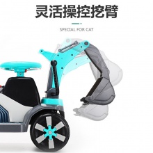 儿童滑行车男孩挖掘机宝宝挖土机可坐人大号工程车滑步车