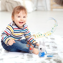 新款迷你小兔子多功能故事机灯光音乐儿童早教益智玩具学习机