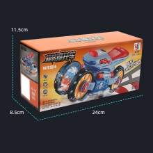 抖音同款电动万向变形摩托车炫彩音乐灯光特技旋转赛车儿童玩具潮