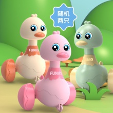 玩具摆摊货源网红小鸭子儿童按压玩具车男孩三岁弹跳卡通动物