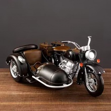 复古怀旧摆件挎斗三轮摩托车模型文艺家居客厅玄关摆设橱窗装饰