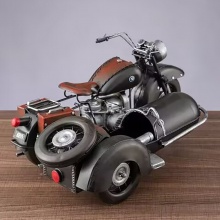 复古怀旧摆件挎斗三轮摩托车模型文艺家居客厅玄关摆设橱窗装饰