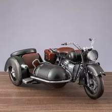 复古怀旧摆件挎斗三轮摩托车模型文艺家居客厅玄关摆设橱窗装饰