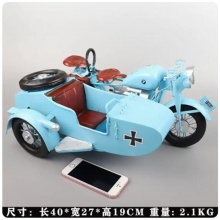 复古怀旧摆件挎斗三轮摩托车模型文艺家居客厅玄关摆设橱窗装饰