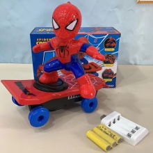 抖音蜘蛛侠玩具特技滑板车360翻滚摔不到的儿童益智玩具