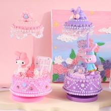 儿童DIY手工制作奶油胶音乐盒小夜灯材料包益智玩具女孩生日礼物