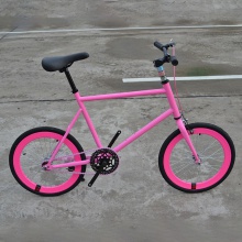 厂家供应高碳钢20寸死飞车迷你活飞倒刹40刀死飞自行车自行车