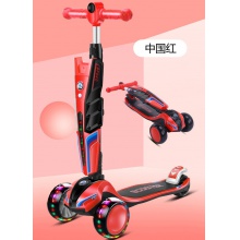 儿童滑板车3-6-12岁中大童可转弯8男孩滑滑车闪光轮折叠款溜溜车