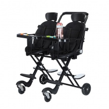 新款双胞胎溜娃二胎车手推车带刹车四轮外出轻便可折叠可换向可躺