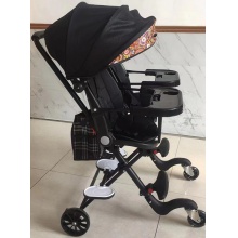 新款双胞胎溜娃二胎车手推车带刹车四轮外出轻便可折叠可换向可躺