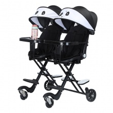 新款双胞胎溜娃二胎车手推车带刹车四轮外出轻便可折叠可换向可躺