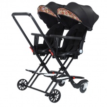 新款双胞胎溜娃二胎车手推车带刹车四轮外出轻便可折叠可换向可躺