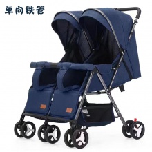 双胞胎婴儿推车 单向铁管 宝宝可坐可躺轻便折叠 二胎双人