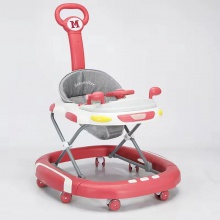 新设计婴儿学步车 现代学步车音乐灯软座 推把学步车