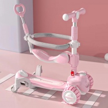 推把儿童滑板车可坐四合一塑料闪发光三四轮踏板车可折叠滑板