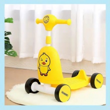 新款小黄鸭滑板车儿童多种功能可坐可滑滑板车男孩女孩单脚溜溜车