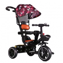 儿童三轮车脚踏车带棚儿童手推车四合一小孩骑行车儿童玩具自行车