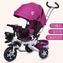 可躺儿童三轮车折叠脚踏车宝宝手推车1-3-5婴幼儿推车小孩童车