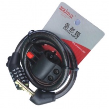 中立密码锁金属合金钢锁头山地车五位 自行车锁 钢丝链条锁