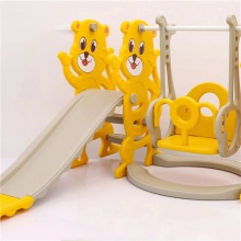 3合1卡通设计儿童滑梯和秋千/室内游戏套装，供儿童爬上，滑梯和秋千