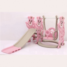 3合1卡通设计儿童滑梯和秋千/室内游戏套装，供儿童爬上，滑梯和秋千