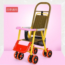 竹藤推车婴儿轻便藤椅折叠可坐躺藤编小竹车儿童手推车