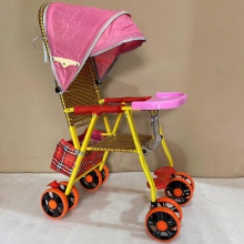 竹藤推车婴儿轻便藤椅折叠可坐躺藤编小竹车儿童手推车