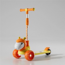 儿童滑板车3-6岁音乐闪光轮厂家滑行车可折叠三合一溜溜车