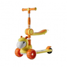 儿童滑板车3-6岁音乐闪光轮厂家滑行车可折叠三合一溜溜车