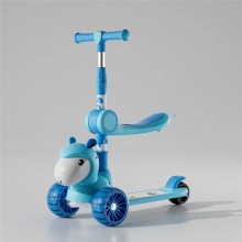 儿童滑板车3-6岁音乐闪光轮厂家滑行车可折叠三合一溜溜车