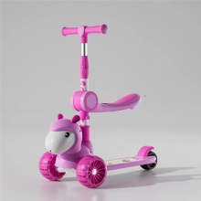 儿童滑板车3-6岁音乐闪光轮厂家滑行车可折叠三合一溜溜车