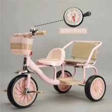 儿童双人三轮车脚踏推车幼儿园1-3岁多种功能手推车童车卡通三