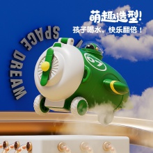 新款高颜值儿童飞机型塑料杯可饮可玩带吸管杯户外便携背带式水杯