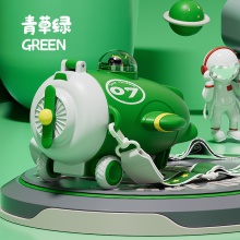 新款高颜值儿童飞机型塑料杯可饮可玩带吸管杯户外便携背带式水杯