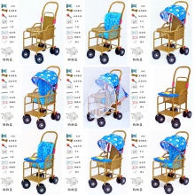 遛娃婴儿推车宝宝仿藤条藤椅折叠可坐可躺夏季竹编小儿手推藤车