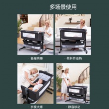 婴儿床新生儿床拼接大床宝宝摇床bb儿童床摇篮床多种功能移动可折叠