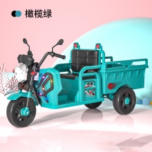 儿童电动三轮车小孩玩具遥控车可坐可骑灯光遥控音乐带斗三轮车