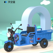 儿童电动三轮车小孩玩具遥控车可坐可骑灯光遥控音乐带斗三轮车