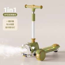 儿童滑板车带推把折叠宝宝滑行车1-3-7岁男女孩三合一玩具三轮车
