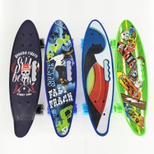 24寸小鱼板 香蕉板手提鱼板 PU闪光轮 四轮塑料滑板 供货厂家