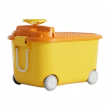 新款玩具收纳盒宝宝衣服带滑轮储物箱儿童零食书本整理积木箱可坐