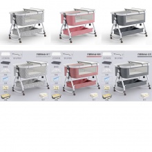 便携式可移动婴儿床可折叠高低调节拼接大床宝宝摇篮床bb床防溢奶