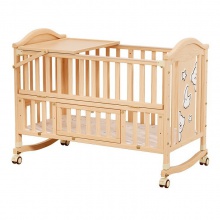 实木无漆婴儿床多种功能新生儿拼接大床BB床儿童床摇篮床宝宝床定制