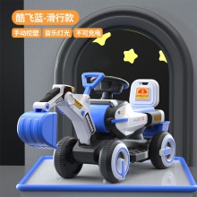 大号儿童滑行挖掘机可坐可骑带音乐灯光宝宝四轮工程滑行车