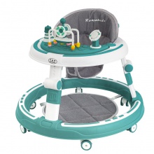 新款婴儿学步车防O型腿防侧翻宝宝学行车可调高低一键折叠学步车