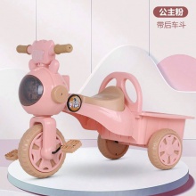 儿童三轮车带斗宝宝脚踏车1-5岁小孩脚蹬三轮可折叠带音乐自行车