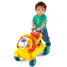 宝宝多种功能狮子学步车 宝宝音乐滑行车 防滑减速手推车