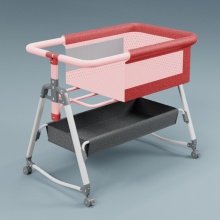 婴儿床可移动便携式摇篮床可折叠可升降多种功能bb床新生儿拼接大床